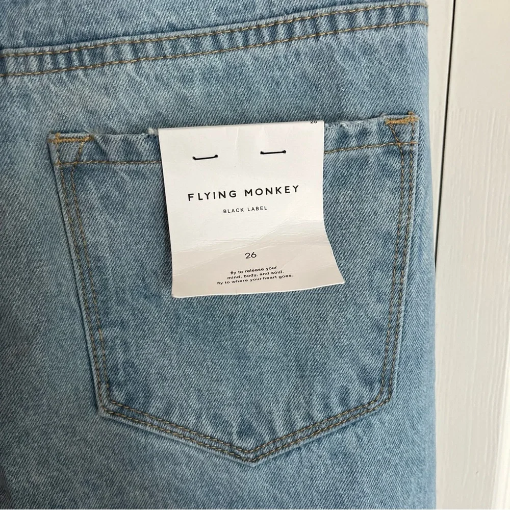 Flying Monkey High Rise Wide Leg Jeans Distressed